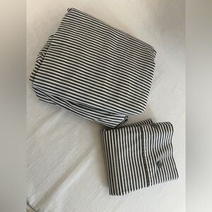 IKEA Gray and White Striped QUEEN duvet Set